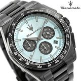 Maserati Velocità Chronograph Blue Dial Black Steel Strap Watch for Men - R8873652004