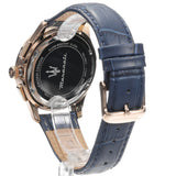 Maserati Sorpasso Chronograph Blue Dial Blue Leather Strap Watch for Men - R8871624009
