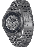 Hugo Boss Principle Skeleton Blue Dial Grey Steel Strap Watch for Men - 1514254
