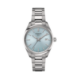 Tissot PR 100 Ice Blue Dial Silver Steel Strap Watch for Women - T150.210.11.351.00