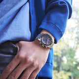 Seiko Prospex Speedtimer Solar Chronograph Blue Dial Silver Steel Strap Watch for Men - SSC815