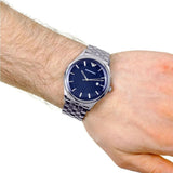Emporio Armani Lambda Blue Dial Silver Steel Strap Watch for Men - AR11019