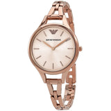 Emporio Armani Aurora Rose Gold Dial Rose Gold Steel Strap Watch for Women - AR11055