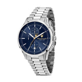 Maserati Sorpasso Chronograph Blue Dial Silver Steel Strap Watch for Men - R8873624004