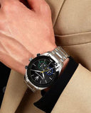 Maserati Traguardo Chronograph Black Dial Silver Steel Strap Watch for Men - R8873612061