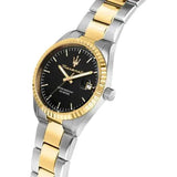 Maserati Competizione Black Dial Two Tone Steel Strap Watch for Men - R8853100042