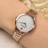 Emporio Armani Modern Mother of Pearl White Dial Rose Gold Steel Strap Watch for Women - AR11158