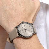Emporio Armani Luigi Beige Dial Beige Leather Strap Watch for Men - AR11116