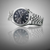 Citizen Tsuyosa 60 Automatic Black Dial Silver Steel Strap Watch for Men - NK0020-55E
