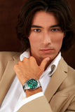Maserati Attrazione Chronograph Green Dial Silver Steel Strap Watch for Men - R8853151011