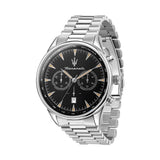 Maserati Tradizione Chronograph Black Dial Silver Steel Strap Watch for Men - R8873646004