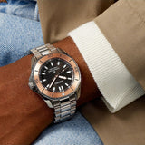 Seiko Prospex Polygonal Sea Diver Automatic Black Dial Silver Steel Strap Watch for Men - SPB485J1