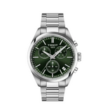 Tissot PR 100 Chronograph Green Dial Silver Steel Strap Watch for Men - T150.417.11.091.00