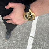 Philipp Plein The Skull Gold Dial Black Silicone Strap Watch for Men - PWAAA0221