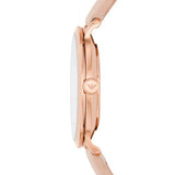 Emporio Armani Modern Silver Dial Pink Leather Strap Watch for Women - AR11160