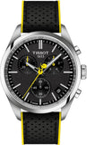 Tissot PR 100 Tour De France Chronograph Black Dial Silver Steel Strap Watch for Men - T150.417.11.051.00