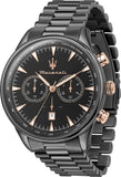 Maserati Tradizione Chronograph Black Dial Black Steel Strap Watch for Men - R8873646001