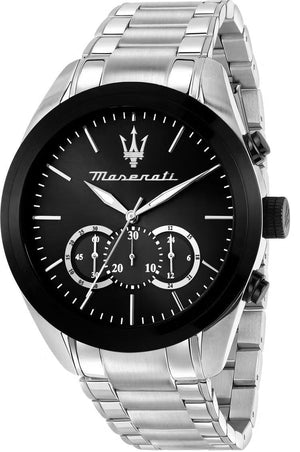 Maserati Traguardo Chronograph Limited Edition Black Dial Silver Steel Strap Watch for Men - R8873612062
