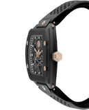Philipp Plein The $Keleton Black Dial Black Silicone Strap Watch for Men - PWVBA0523