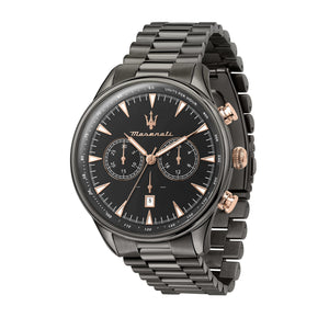 Maserati Tradizione Chronograph Black Dial Black Steel Strap Watch for Men - R8873646001