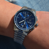 Maserati Sorpasso Chronograph Blue Dial Silver Steel Strap Watch for Men - R8873624004