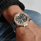 Seiko Prospex Polygonal Sea Diver Automatic Black Dial Silver Steel Strap Watch for Men - SPB485J1