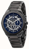 Maserati Stile Skeleton Chronograph Blue Dial Grey Steel Strap Watch for Men - R8873642012