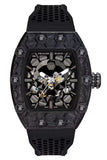 Philipp Plein The Skeleton Black Dial Black Silicone Strap Watch for Men - PWVBA0423