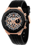 Maserati Stile Skeleton Chronograph Black Dial Black Silicone Strap Watch for Men - R8871642003
