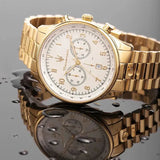 Maserati Tradizione Chronograph White Dial Gold Steel Strap Watch for Men - R8873646003