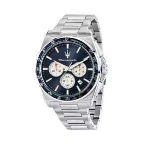 Maserati Velocità Chronograph Blue Dial Silver Steel Strap Watch for Men - R8873652005