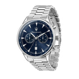 Maserati Tradizione Chronograph Blue Dial Silver Steel Strap Watch for Men - R8873646005