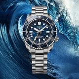 Seiko Prospex 1968 Heritage Divers GMT The Great Wave Limited Edition Blue Dial Silver Steel Strap Watch for Men - SPB509J1