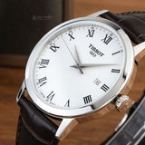 Tissot T Classic Dream Quartz White Dial Brown Leather Strap Watch for Men - T129.410.16.013.00