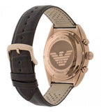 Emporio Armani Classic Chronograph Brown Dial Brown Leather Strap Watch for Men - AR0371
