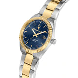 Maserati Competizione Blue Dial Two Tone Steel Strap Watch for Men - R8853100027