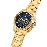 Maserati Velocità Chronograph Blue Dial Gold Steel Strap Watch for Men - R8873652002