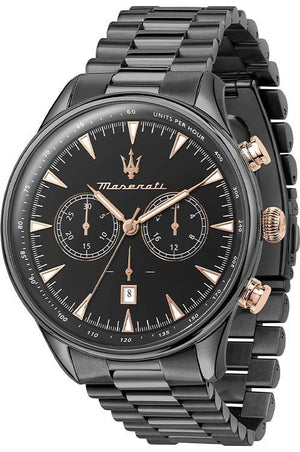 Maserati Tradizione Chronograph Black Dial Black Steel Strap Watch for Men - R8873646001