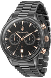 Maserati Tradizione Chronograph Black Dial Black Steel Strap Watch for Men - R8873646001