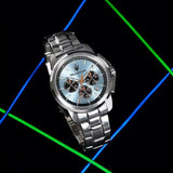Maserati Successo Chronograph Ice Blue Dial Silver Steel Strap Watch for Men - R8873621044