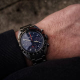 Seiko Prospex Speedtimer Solar Chronograph Blue Dial Silver Steel Strap Watch for Men - SSC815