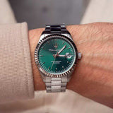 Maserati Competizione Green Dial Silver Steel Strap Watch for Men - R8853100043