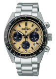 Seiko Prospex Speedtimer Solar Chronograph Gold Dial Silver Steel Strap Watch for Men - SSC817