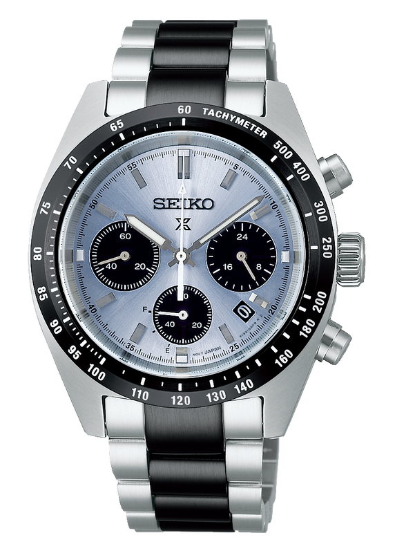 Seiko Prospex Speedtimer Solar Chronograph Limited Edition Blue Dial Two Tone Steel Strap Watch for Men - SSC909