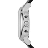 Emporio Armani Luigi Chronograph White Dial Black Leather Strap Watch for Men - AR1810