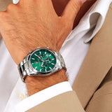 Maserati Attrazione Chronograph Green Dial Silver Steel Strap Watch for Men - R8853151011