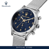 Maserati Epoca Limited Edition Chronograph Blue Dial Silver Mesh Strap Watch for Men - R8873618022