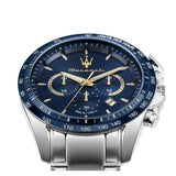 Maserati Traguardo Limited Edition Chronograph Blue Dial Silver Steel Strap Watch for Men - R8873612052