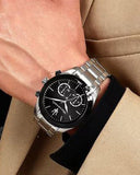 Maserati Traguardo Chronograph Limited Edition Black Dial Silver Steel Strap Watch for Men - R8873612062