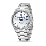 Maserati Competizione Silver Dial Silver Steel Strap Watch for Men - R8853100045